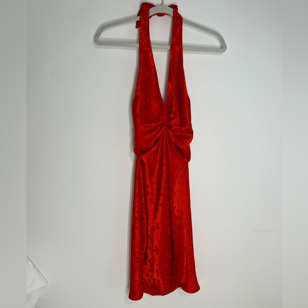 ZARA halter mini dress
red